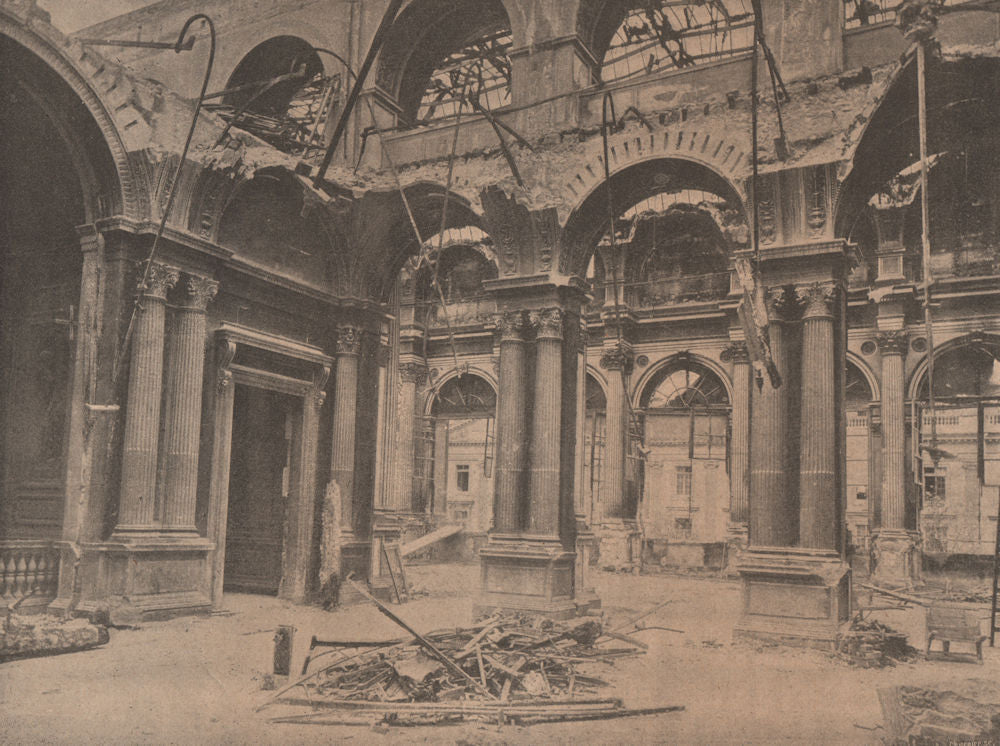 PARIS COMMUNE 1871. Hotel de Ville (Intérieur des salons.) c1873 old print